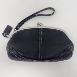 Coach Legacy Kiss-lock Leather Wristlet